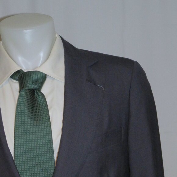 Henry Poole Bespoke Savile Row Silk Blend Navy Tic Pattern Two Button Suit 38S - Picture 1 of 16